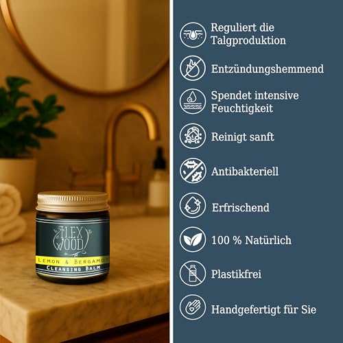 Detalle 2 de The Ilex Wood Zitrone & Bergamotte Reinigungsbalsam Vegan 60 ml – klare Reinigung ohne Wasser