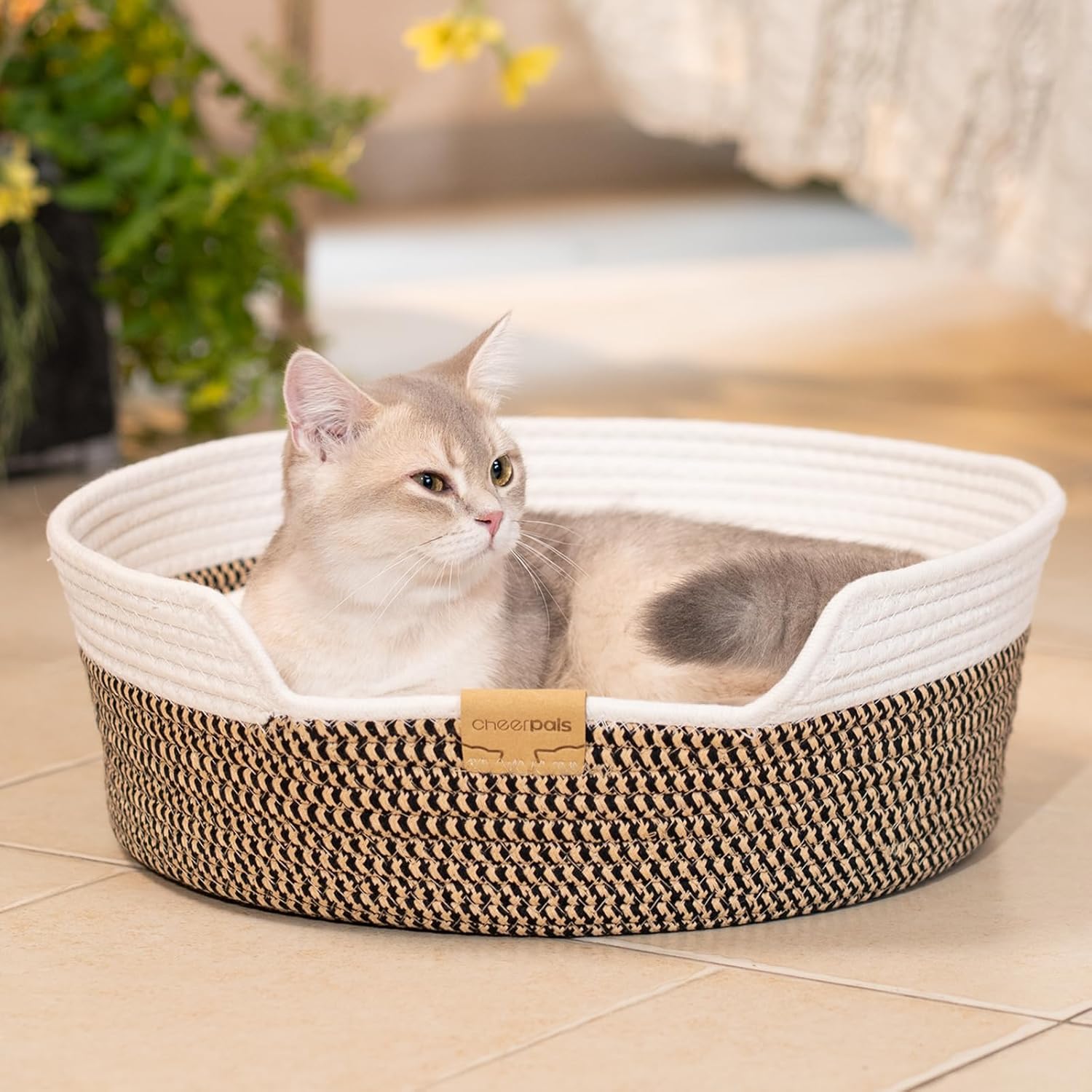 Thumbnail 6 de CheerPals Cat Bed with Cushion (47 cm) – Cotton Rope Basket for All-Season Comfort