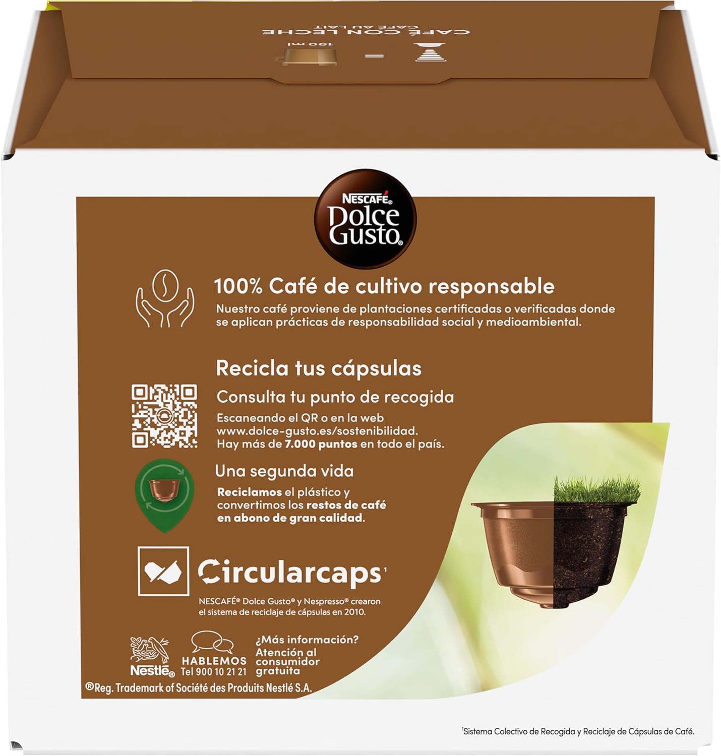 Detalle 2 de NESCAFÉ Dolce Gusto Café con Leche ☕ 90 Cápsulas Originales
