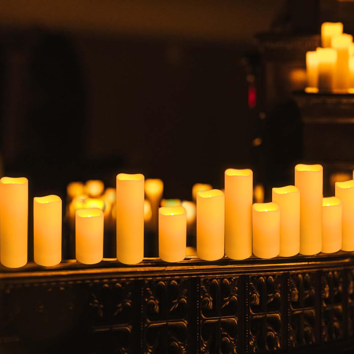 Detalle 2 de fclayvts 36-Pack LED Flameless Candles with Remote, Three Sizes