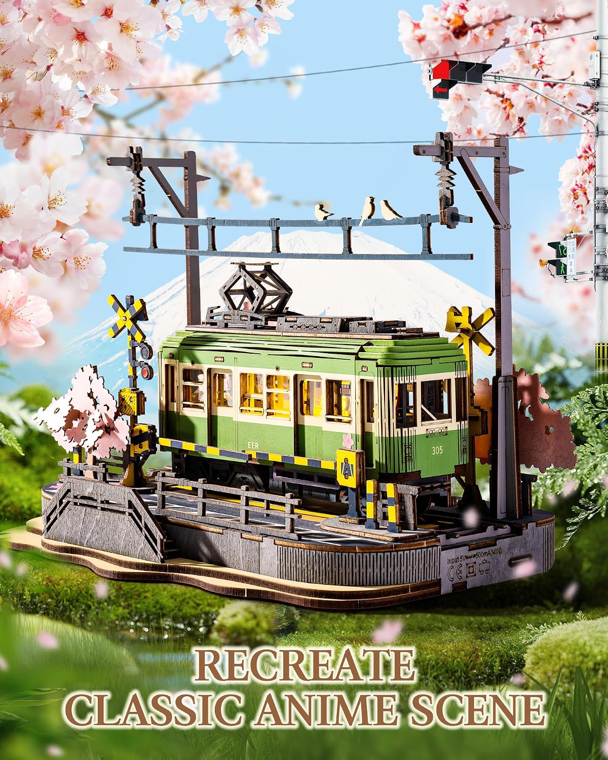Thumbnail 3 de ROBOTIME Sakura Tram puzzle 3D in legno con luci 🎲
