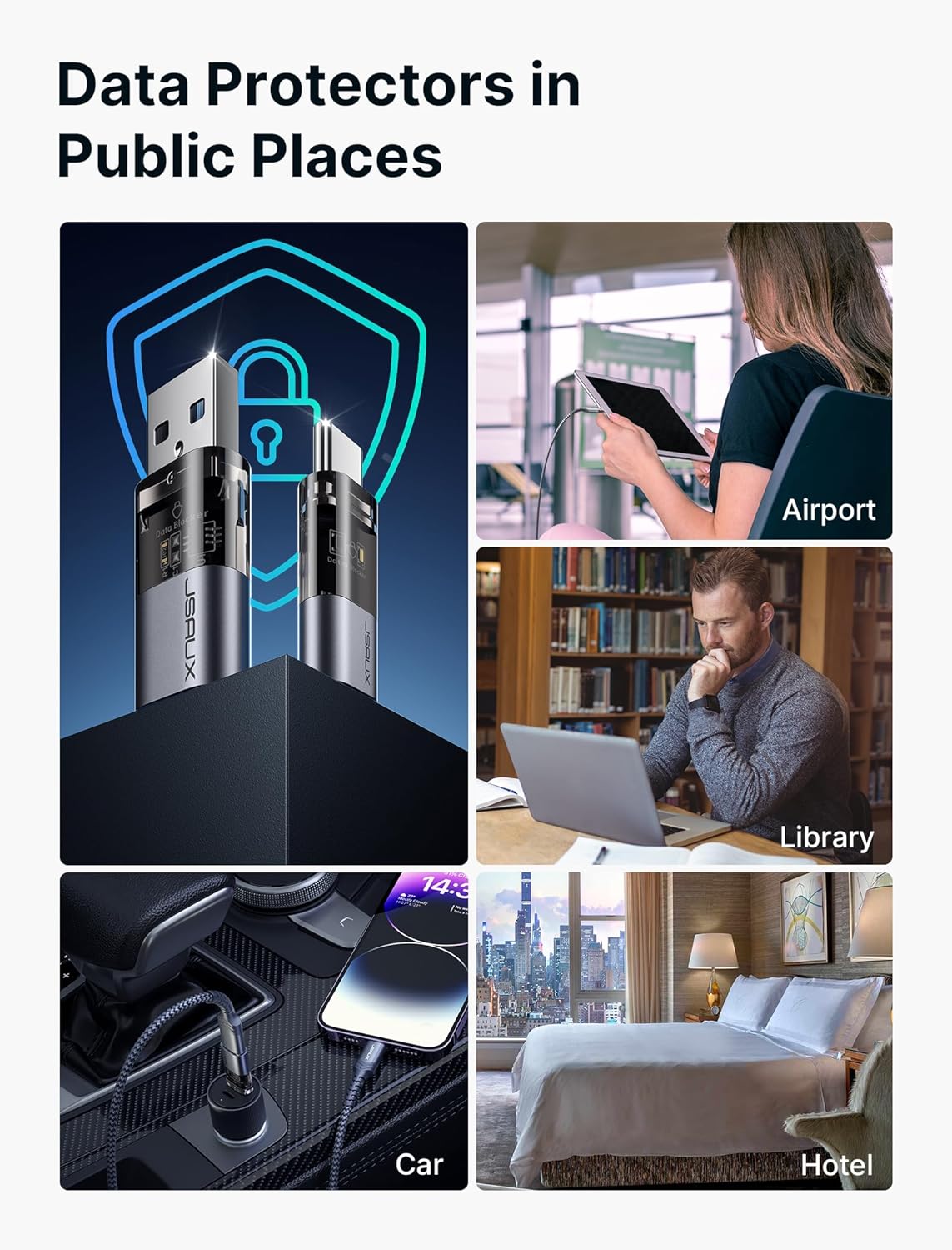 Thumbnail 5 de JSAUX USB Data Blocker & USB-C Data Blocker (4-Pack) for charging only