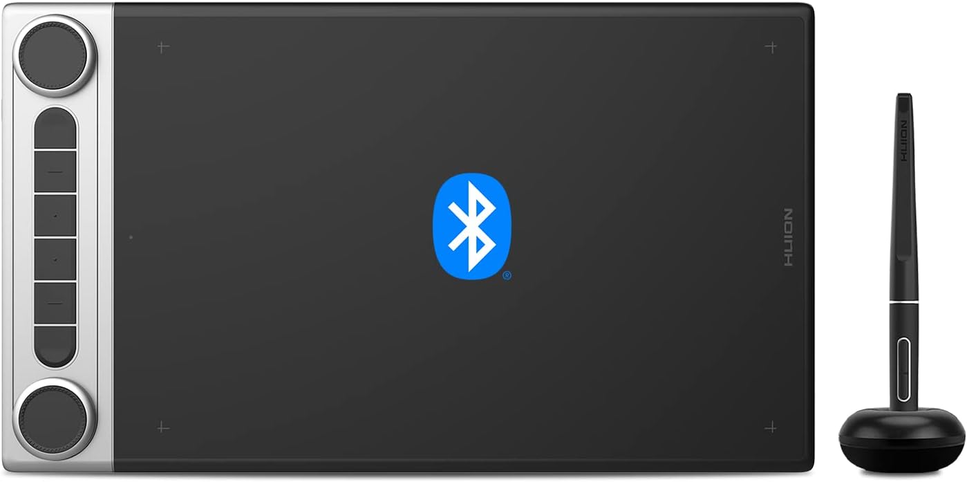 HUION Inspiroy Dial 2 : tablette graphique Bluetooth 5.0 compacte avec double roulette