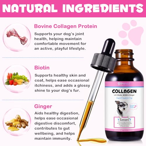 Detalle de Colágeno líquido para perros CiAIplw 60ML: piel sana, pelo brillante y articulaciones flexibles
