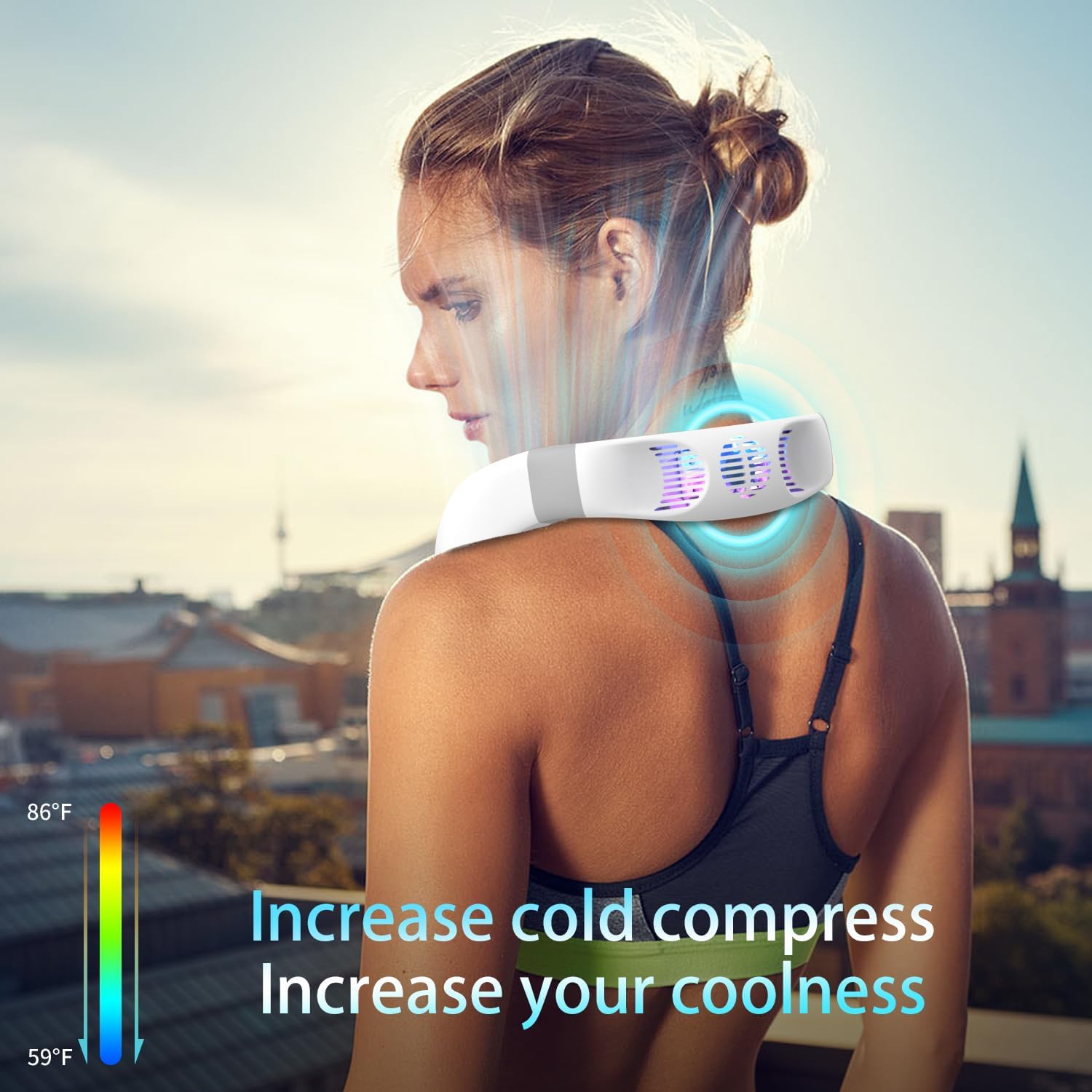 Thumbnail 3 de PluvoFan 6000mAh Neck Fan with Cooling Plate – A practical, portable cooling companion