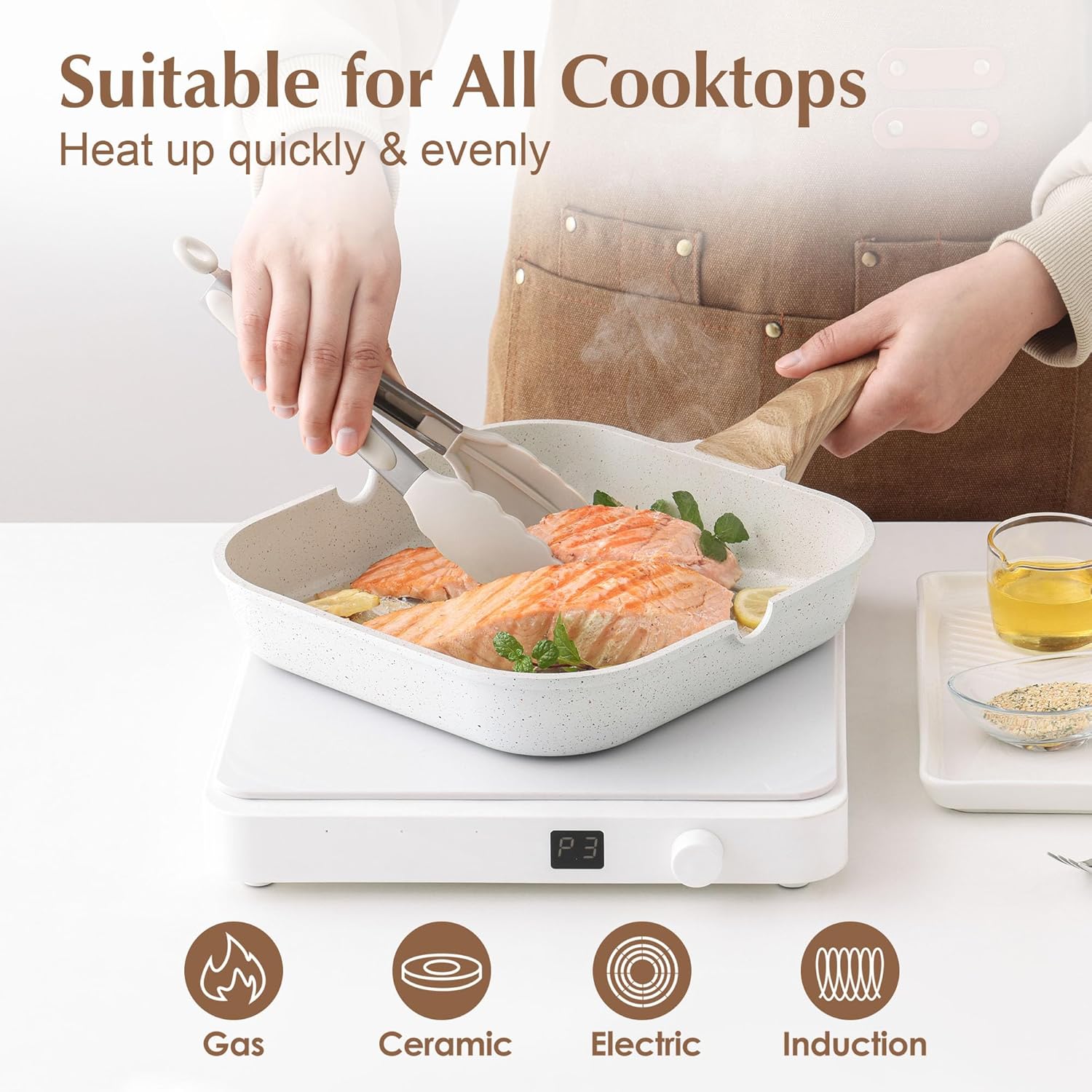 Thumbnail 5 de SENSARTE 9.5-Inch Ceramic Grill Pan