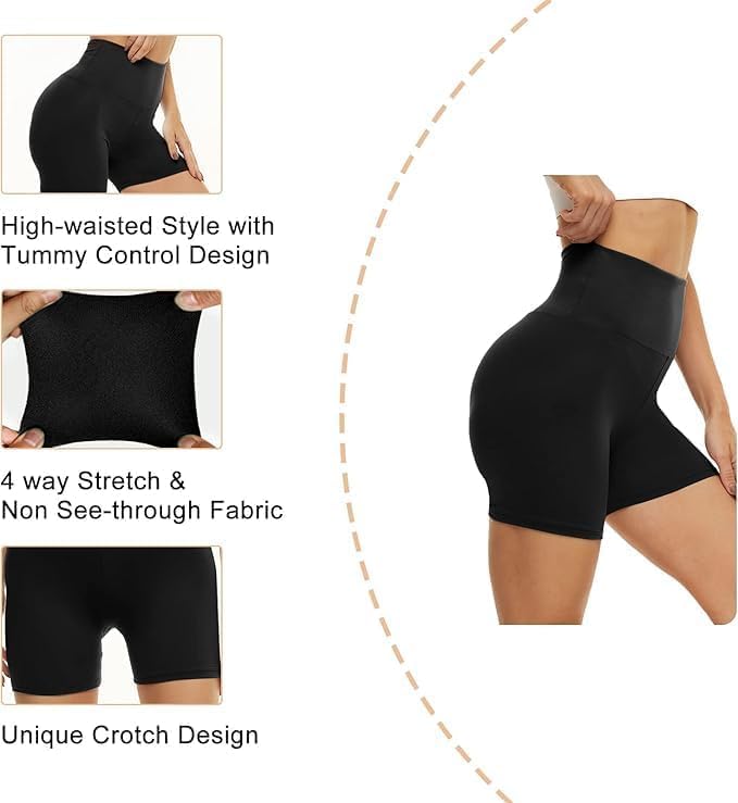 Detalle de CAMPSNAIL Workout Biker Shorts, High-Waisted Spandex, 3, 5 or 14-Inch