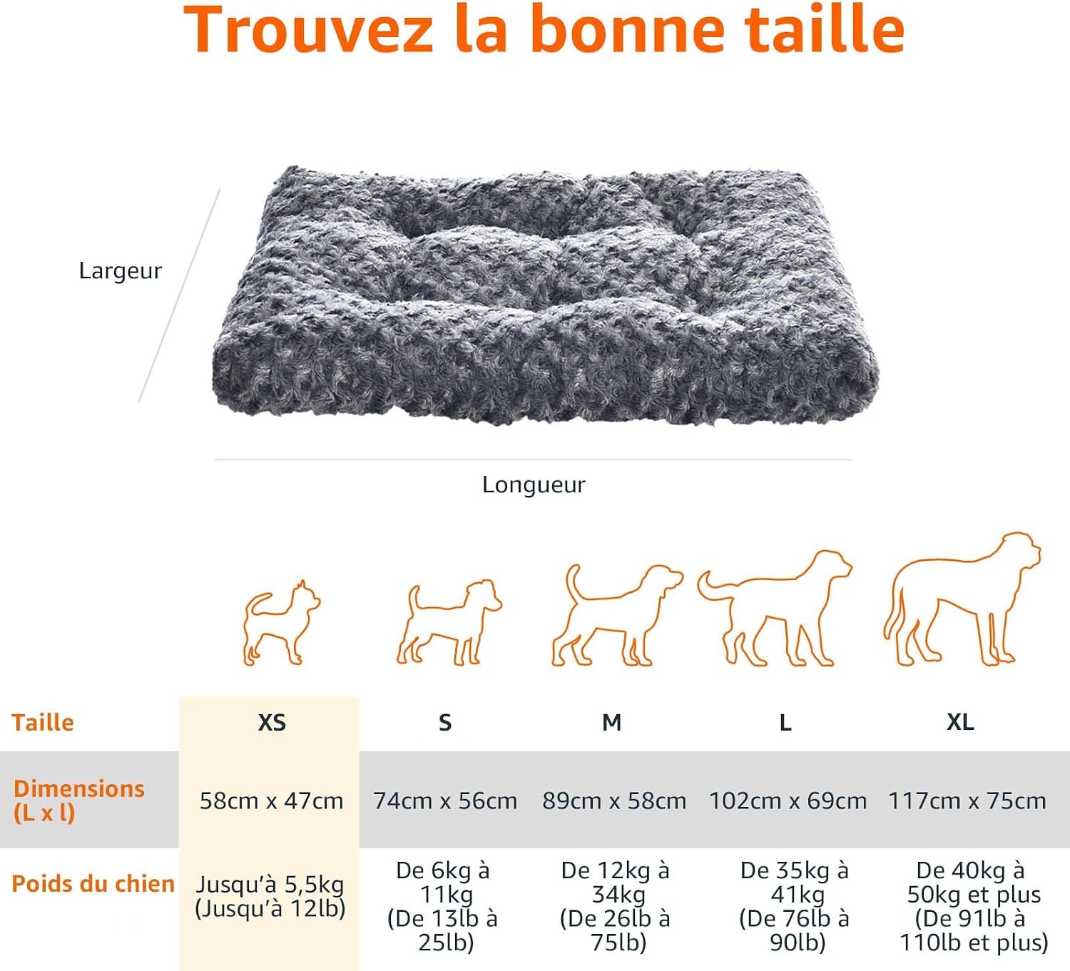 Thumbnail 4 de Amazon Basics Coussin pour chien 58 cm