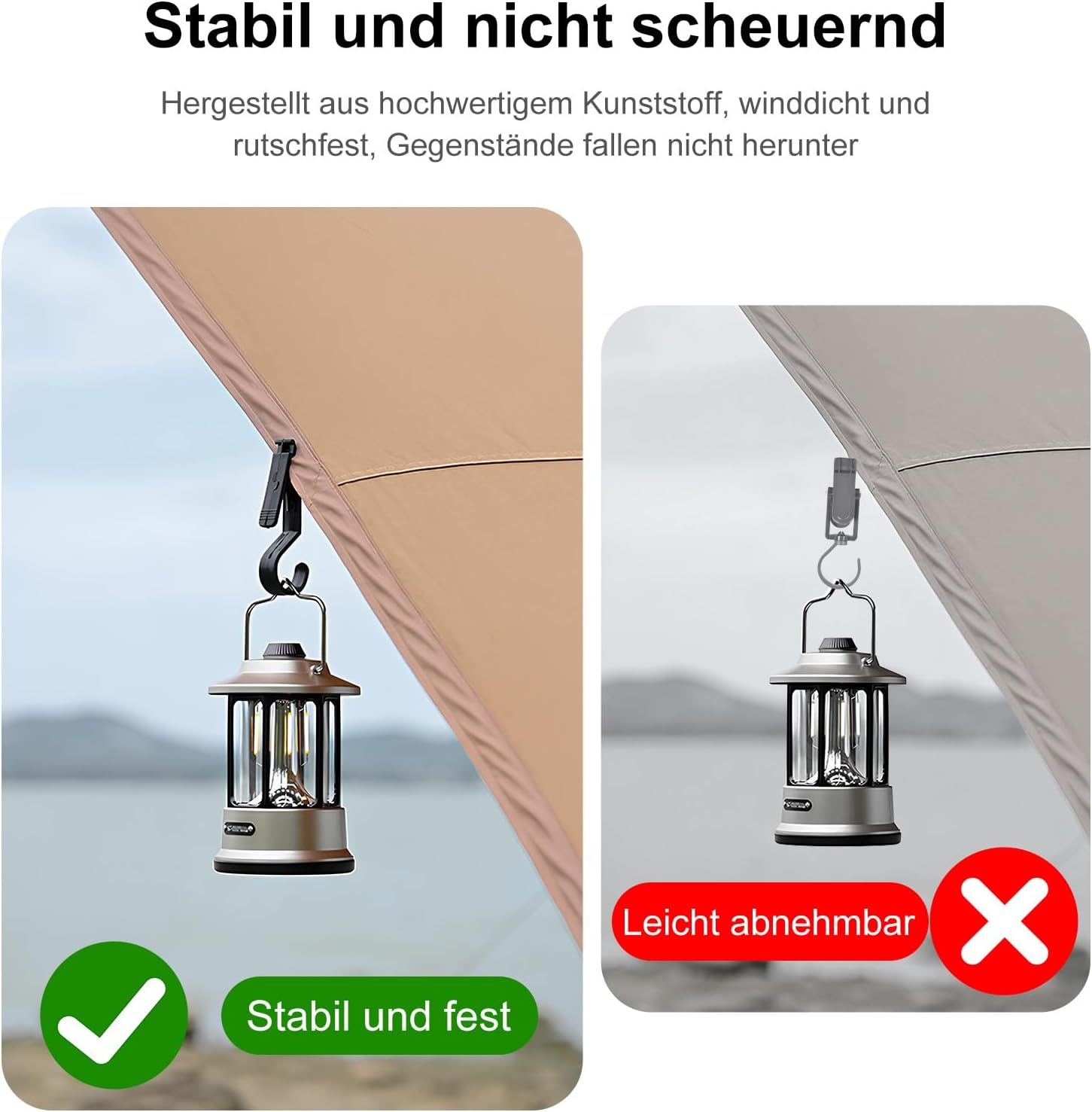 Thumbnail 4 de Wäscheklammern Zeltdach Clip – 4er-Set Multifunktionale Zeltclip-Lichthaken für Camping und Outdoor