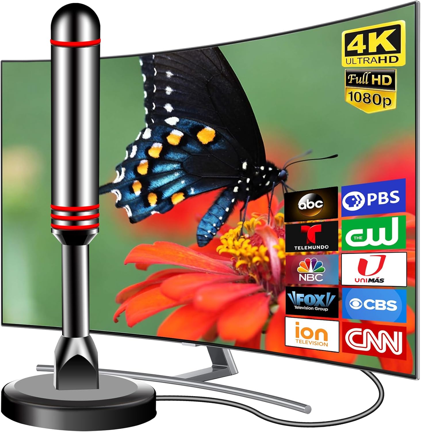 2025 Digital Indoor TV Antenna — 360° Reception