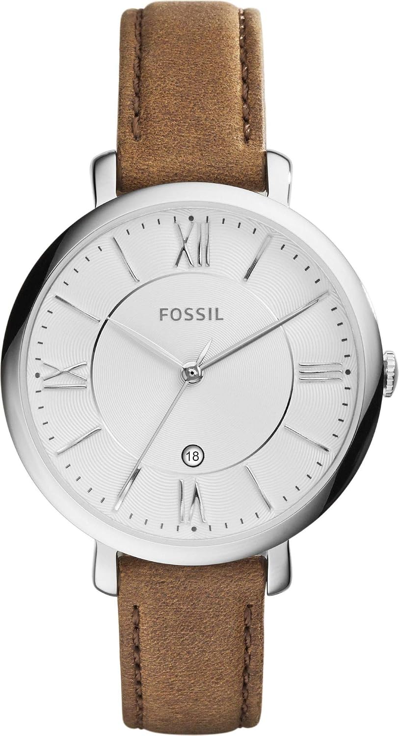 Detalle 2 de Fossil Jacqueline Damenuhr – Quarz-Dreizeigerwerk, Lederarmband, 36 mm Gehäuse