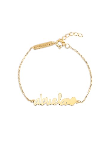 Detalle de SINGULARU - Pulsera Abuela Heart en Plata de Ley 925 con Baño de Oro 18Kt