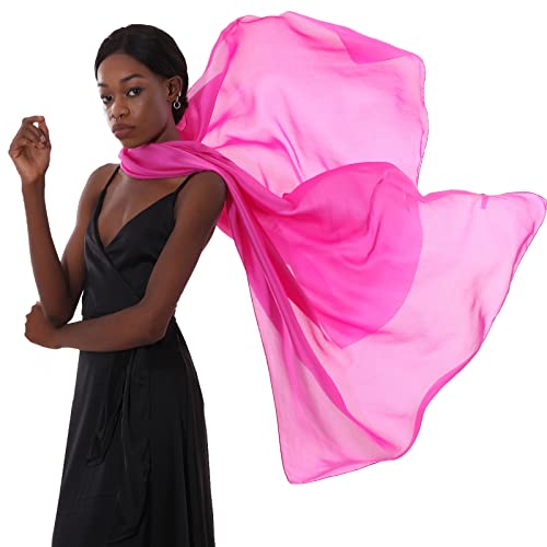 Thumbnail 5 de PIOYMEYA Chal Rosa Rojo Mujer Fiesta Estola Foulard Fular Noche – Ligero y Versátil