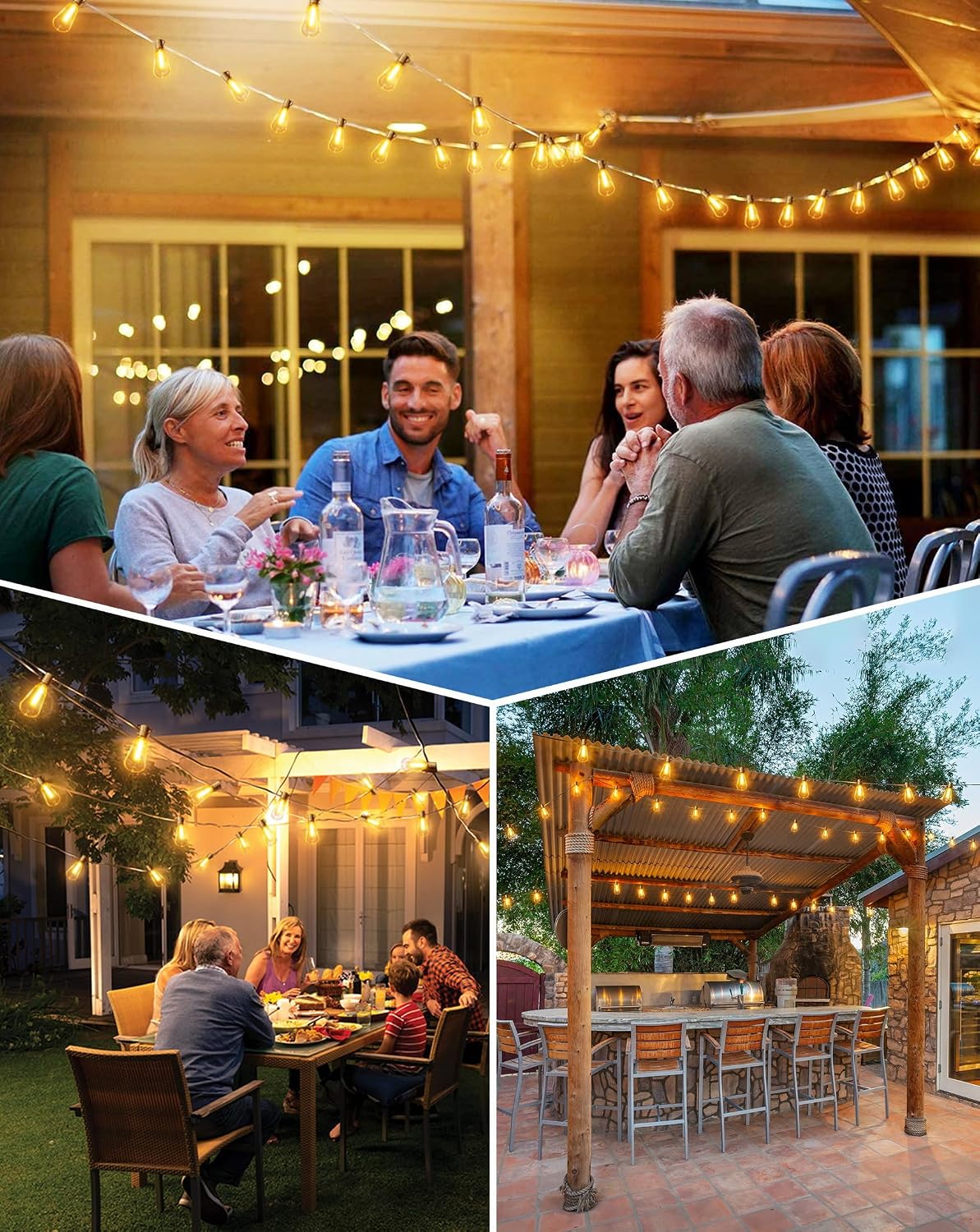 Thumbnail 6 de Torkase Outdoor String Lights Mains Powered 120ft with 62 Shatterproof ST38 LED Bulbs