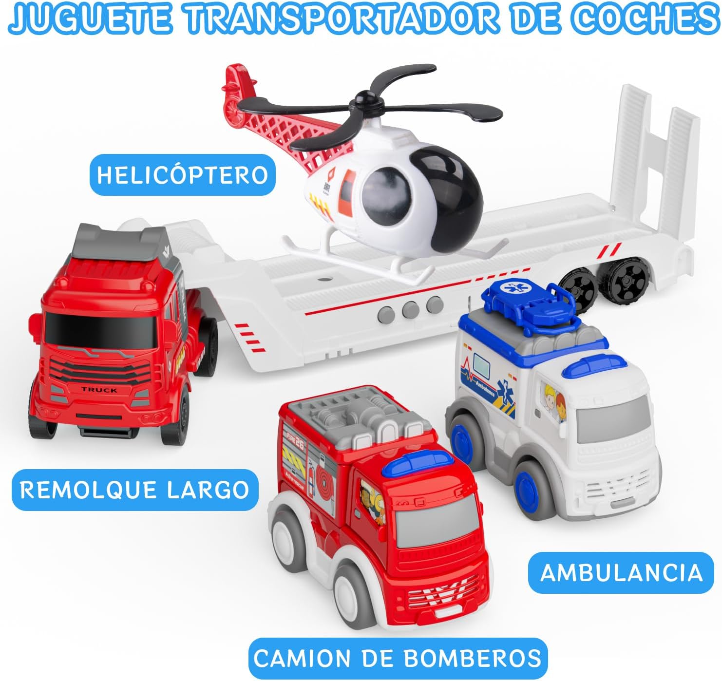 Detalle 2 de GizmoVine Camiones de juguete Rescate 3 piezas