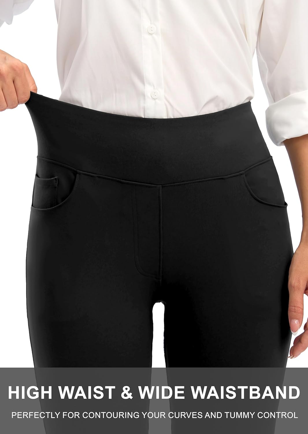 Thumbnail 3 de Rammus Women’s High Waist Dress Pants with Pockets – Stretchy Skinny Slacks for Work