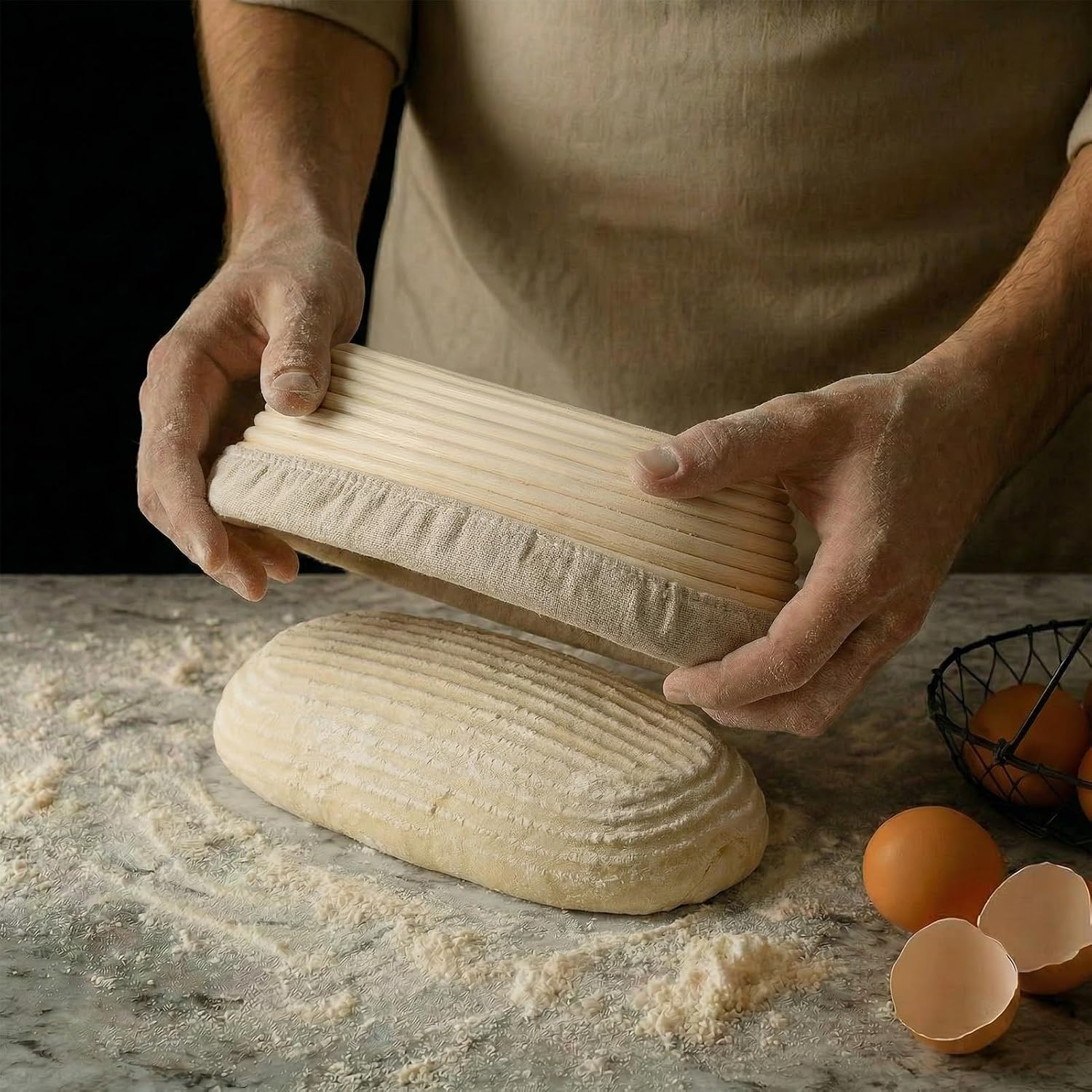 Thumbnail 6 de Apasiri Rattan Fermenting Bread Basket ovale rijsmand van rotan, 25 cm