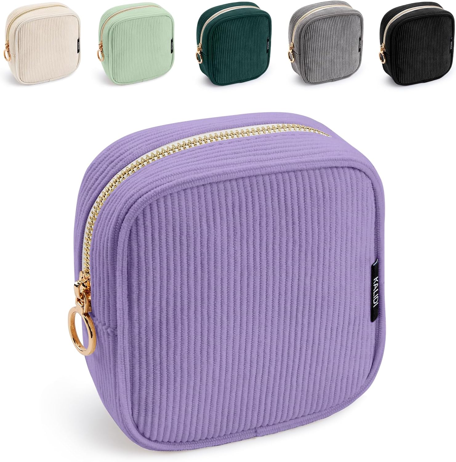 Thumbnail 6 de KALIDI Mini Corduroy Makeup Bag for Women – Small, Portable Cosmetic Pouch with Metal Ring Zipper