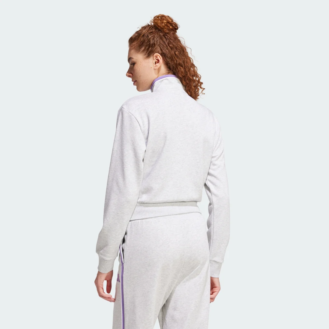 Detalle 2 de Sudadera Essentials Color Pop French Terry Crop Quarter-Zip de Adidas