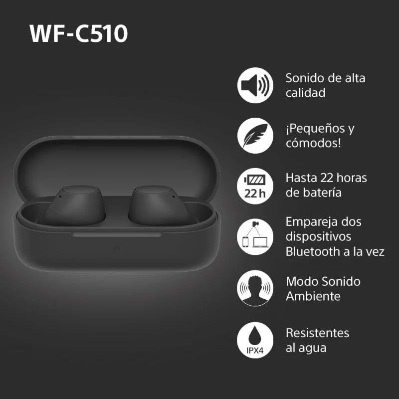 Detalle de Sony WF-C510 Auriculares inalámbricos True Wireless negros