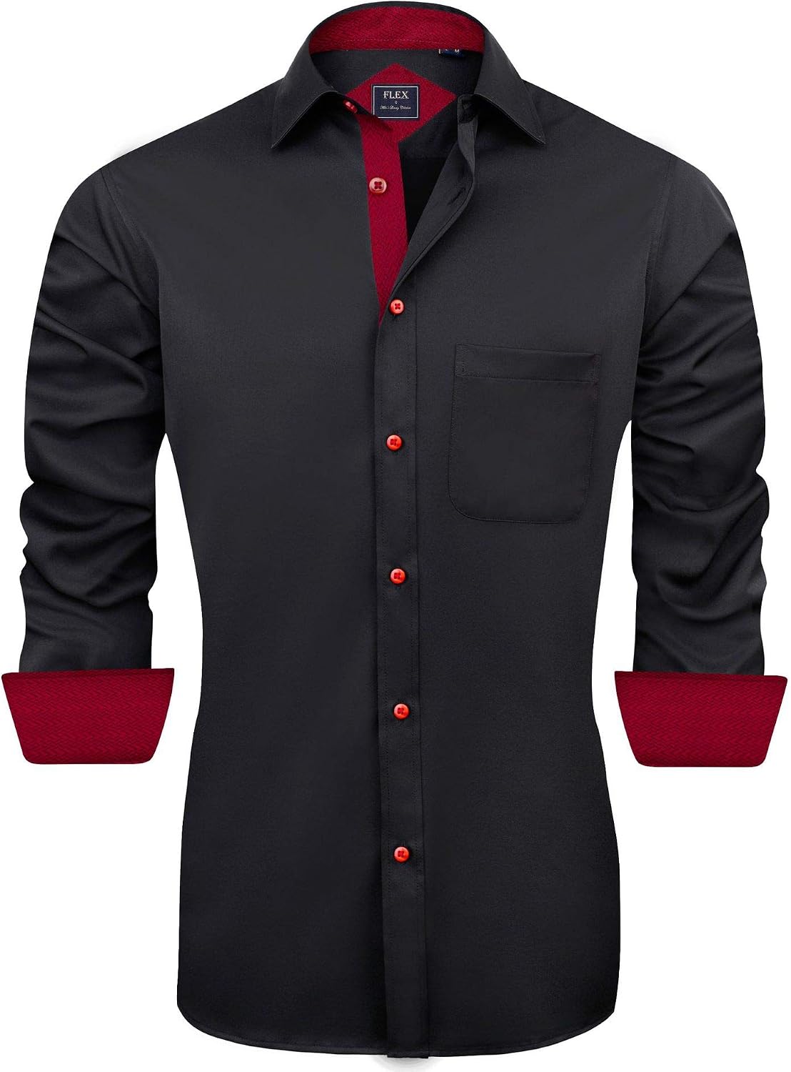 Detalle de J.VER Men's Casual Long Sleeve Stretch Dress Shirt