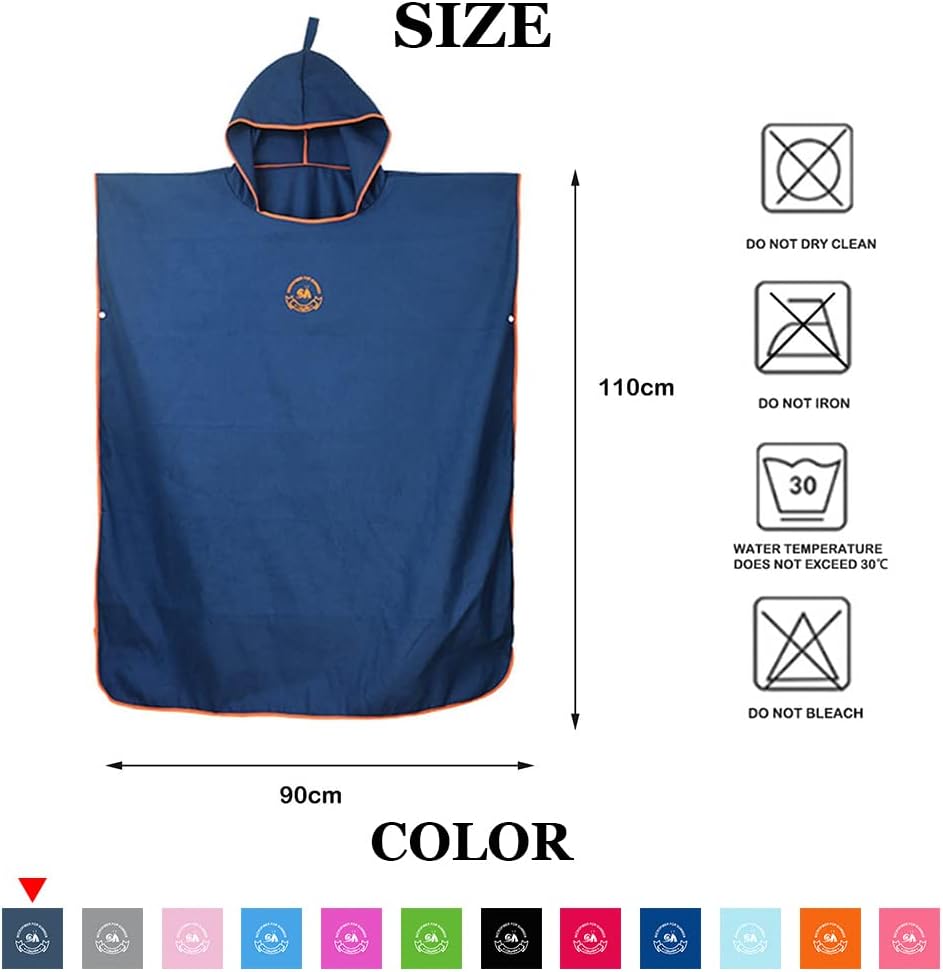Thumbnail 1 de Hiturbo Changing Robe Towel Poncho with Hood for Surfing & Swimming Wetsuit Changes