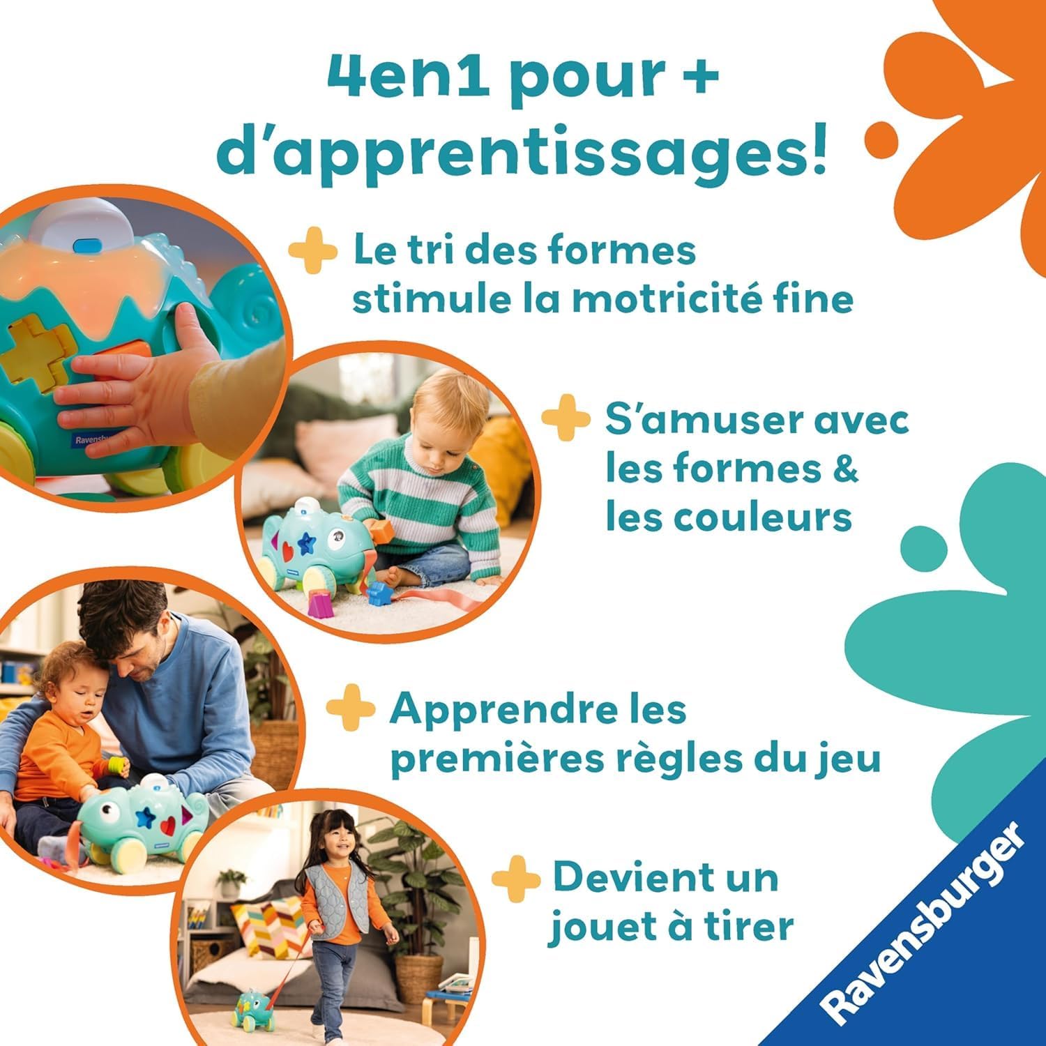 Thumbnail 3 de Ravensburger Play+ Mon caméléon lumineux des formes et des couleurs (version française) – jeu bébé dès 1 an