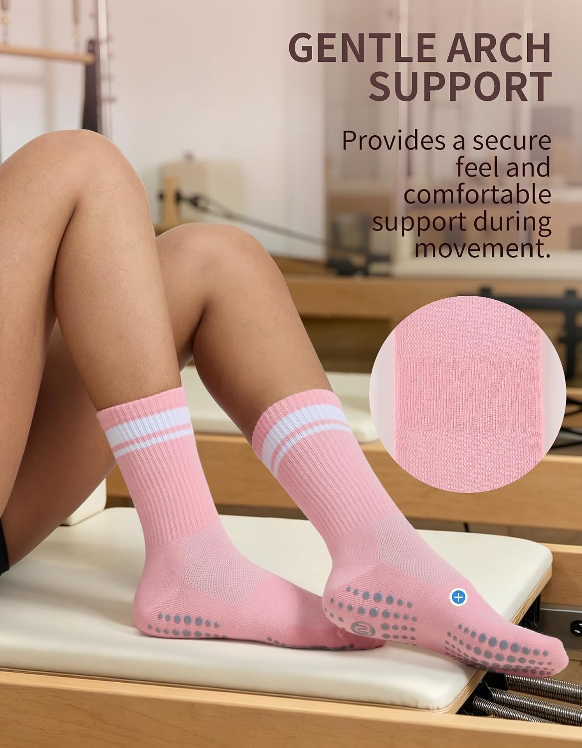 Thumbnail 4 de CLOSEMATE Women's Pilates Grip Socks, 3 Pairs with Full-Sole Silicone Grip