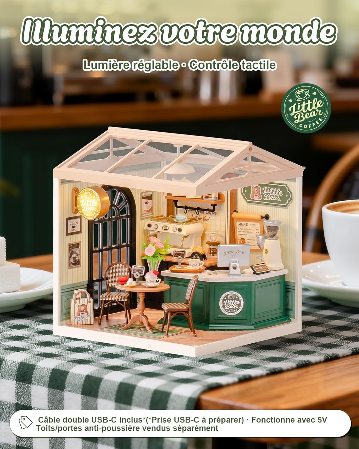 Thumbnail 6 de Rolife Super Creator Café Romantique — Kit à monter soi‑même avec éclairage, sans colle