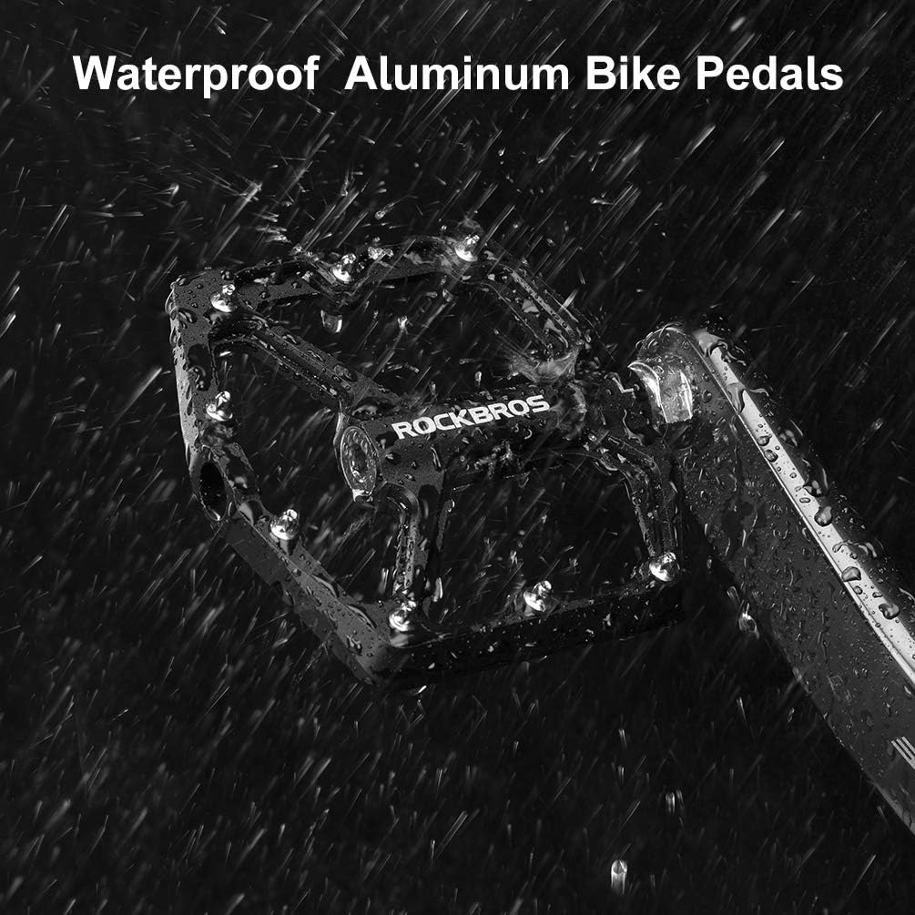 Thumbnail 6 de ROCKBROS Mountain Bike Pedals: Flat Aluminum 9/16" Sealed Bearing for MTB, Road, and More