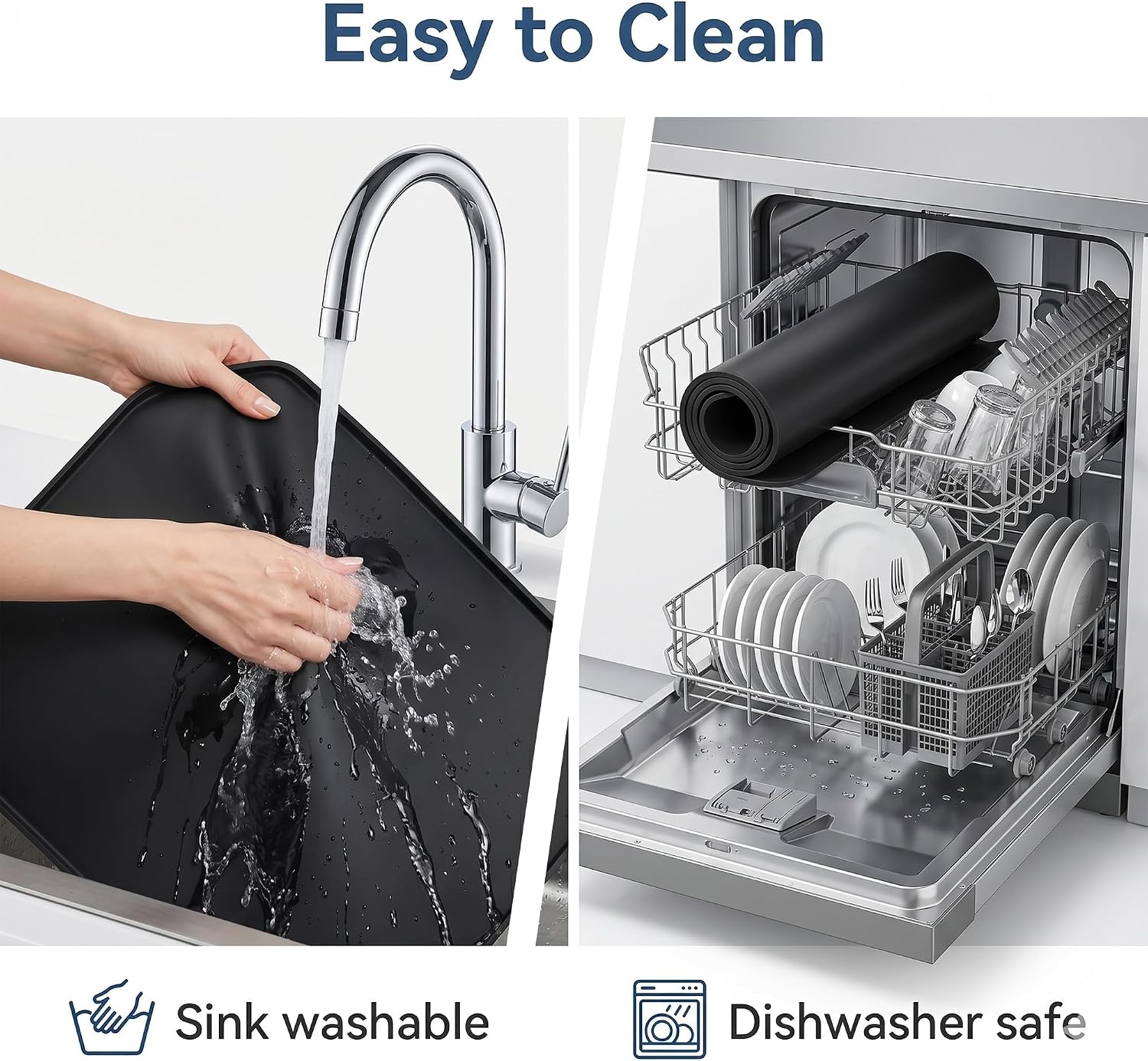 Detalle 2 de GIXSEGIE UHD-5V23X Silicone Washer and Dryer Top Protector Mat, 23.6 x 19.7 in