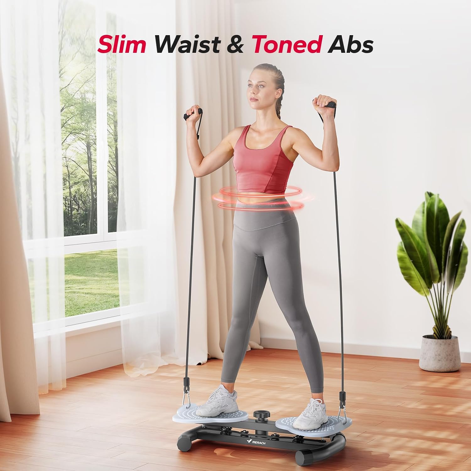 Detalle 2 de MERACH MR-2465 Waist Twister Board, Dual Non-Slip Pedals, 300 lb Capacity