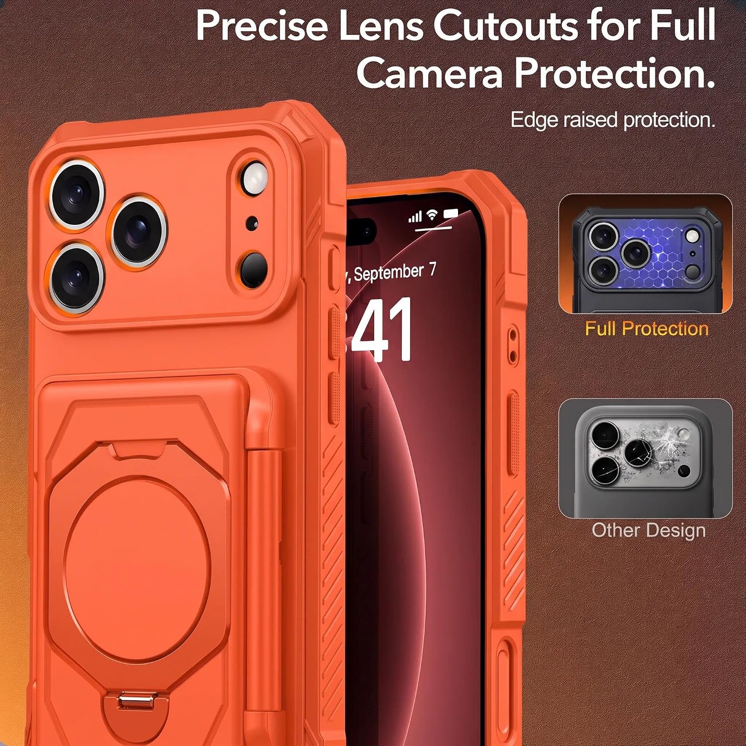 Detalle de Oterkin Wallet Case for iPhone 18 Pro Max with 360° Stand and RFID Blocking