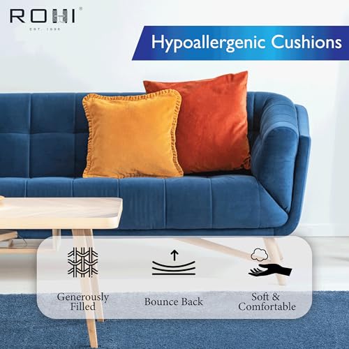 Detalle de Rohi Set of 4 Hypoallergenic Cushion Pads 45x45 cm (18x18 in) – White Polyester Squares