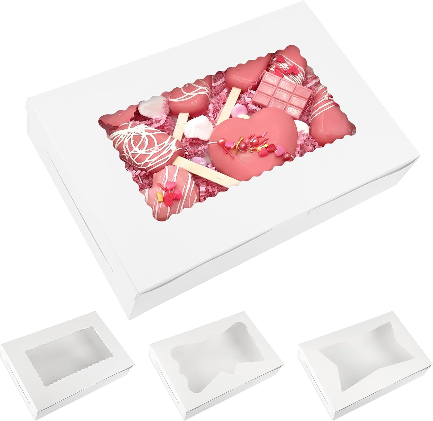 Moretoes 12x8x2.5" Bakery Boxes for Cookies 🍪