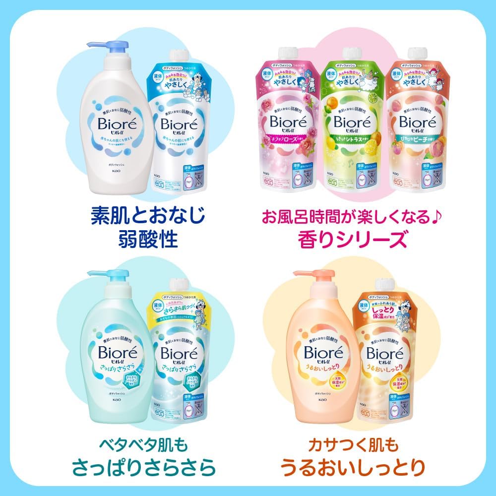 Detalle de ビオレu ボディソープ プレーン つめかえ用 1450ml 弱酸性・フレッシュフローラル