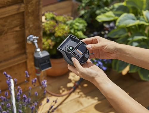 Detalle de Gardena Programador de riego Flex para riego automático en terraza y balcón (función Water Now) negro/gris/naranja