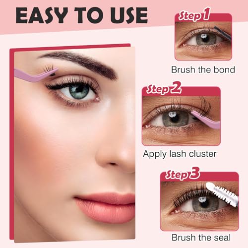 Detalle de VEGCOO 560 Ciuffetti Ciglia Finte: kit completo per look naturale o voluminoso