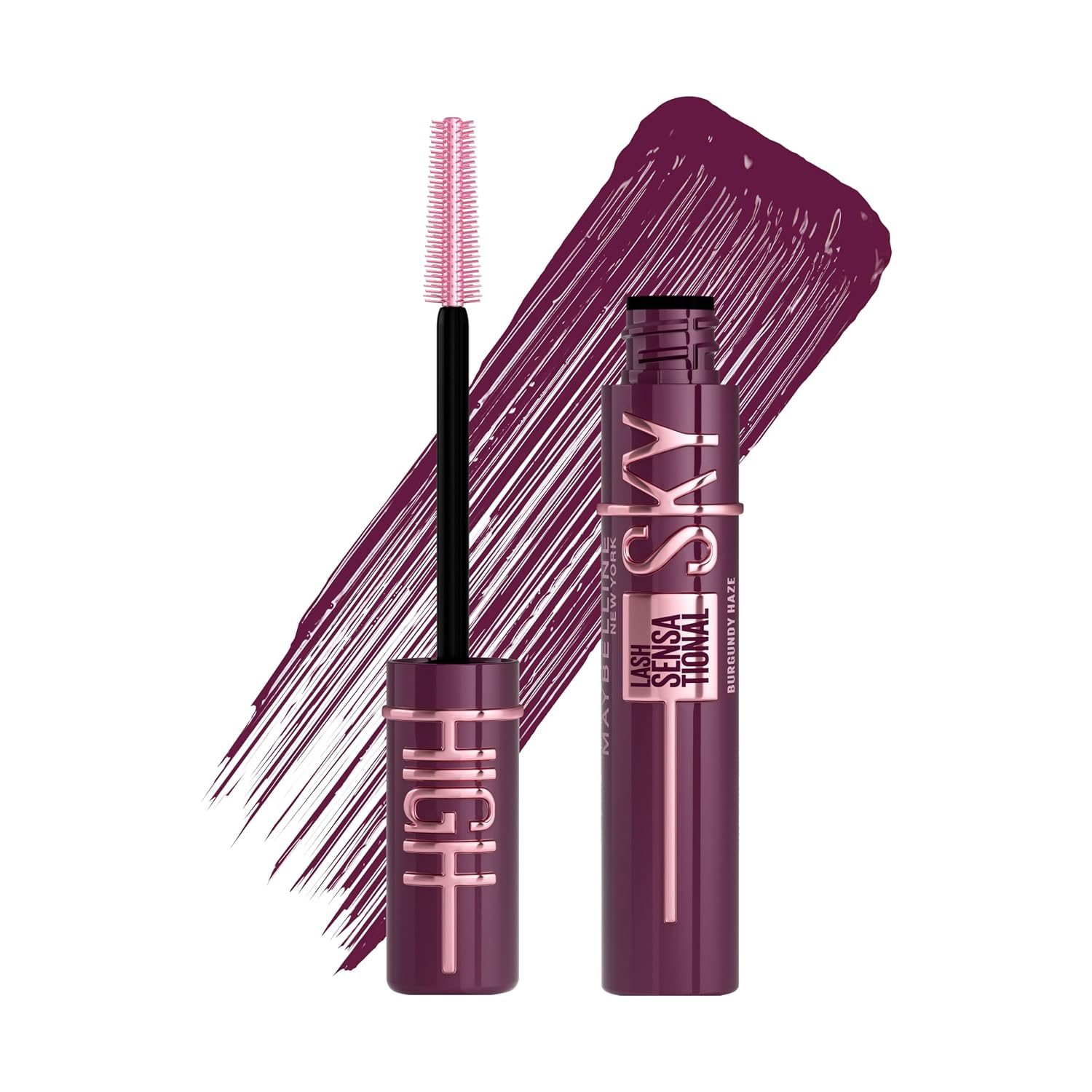 Detalle de Maybelline New York Sky High Burgundy Haze Mascara für extreme Länge & volles Volumen
