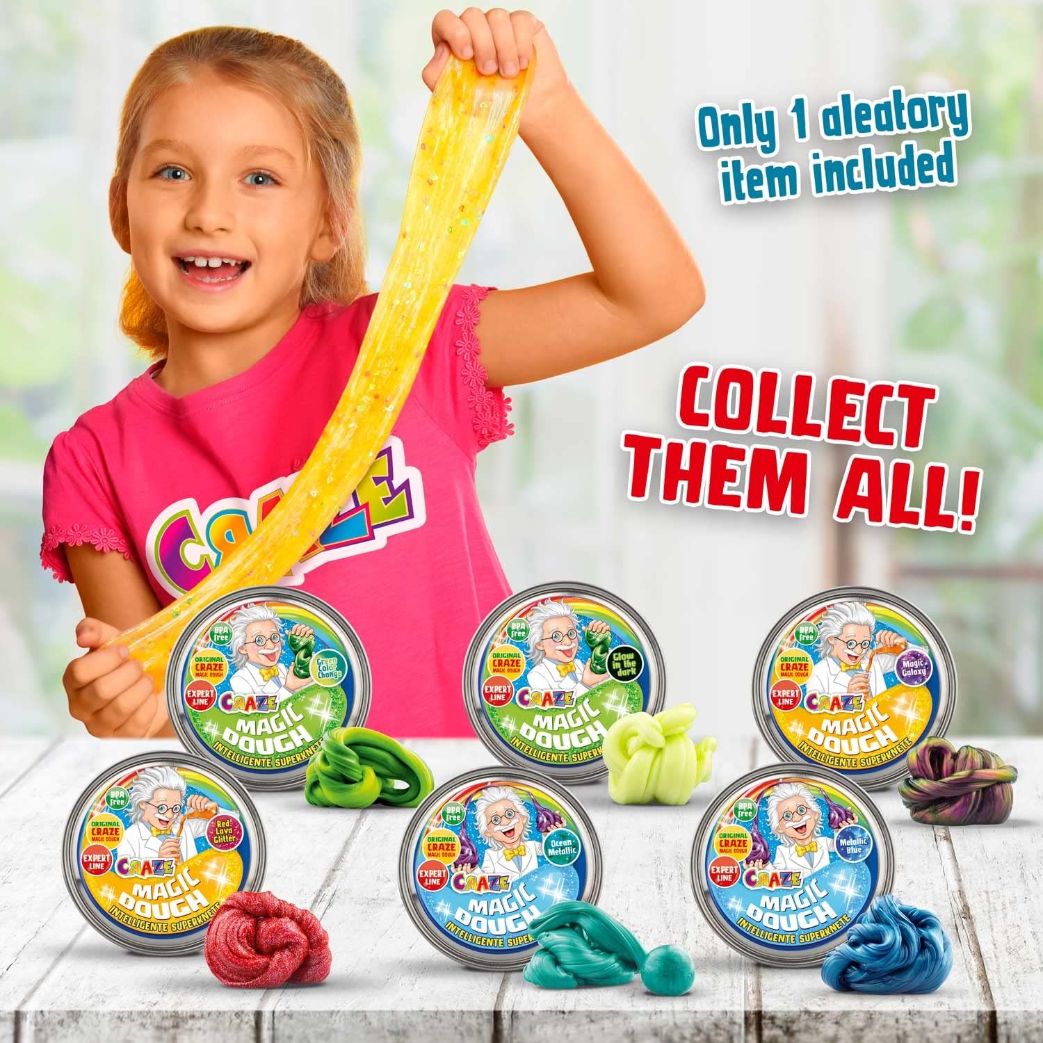 Thumbnail 6 de Craze MAGIC DOUGH Experte Professor – wieder knetbare Modelliermasse für Kinder, 70 g, 6 Spezialeffekte