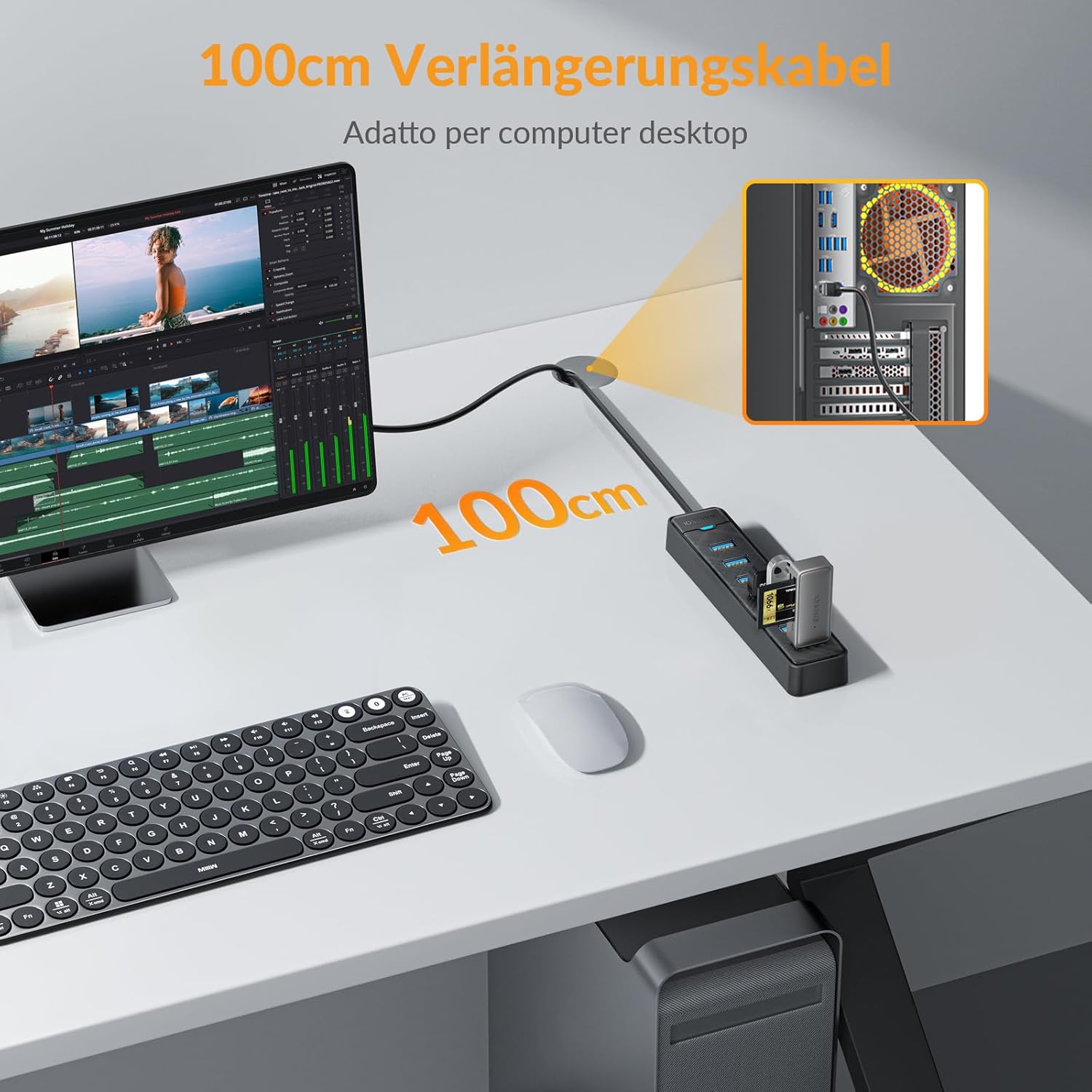 Thumbnail 1 de iDsonix 7-Port USB 3.0 Hub mit 100 cm Kabel