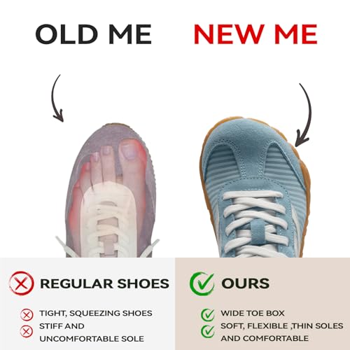 Detalle de Barefoot Shoes: Barezoey Wide Toe Box Trainers – Zero Drop Casual Sneakers