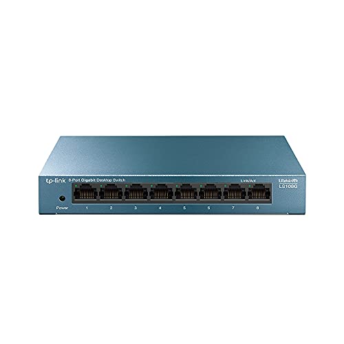 Detalle de TP-Link LS108G: Switch Gigabit de 8 Puertos, Plug and Play, diseño ligero y silencioso