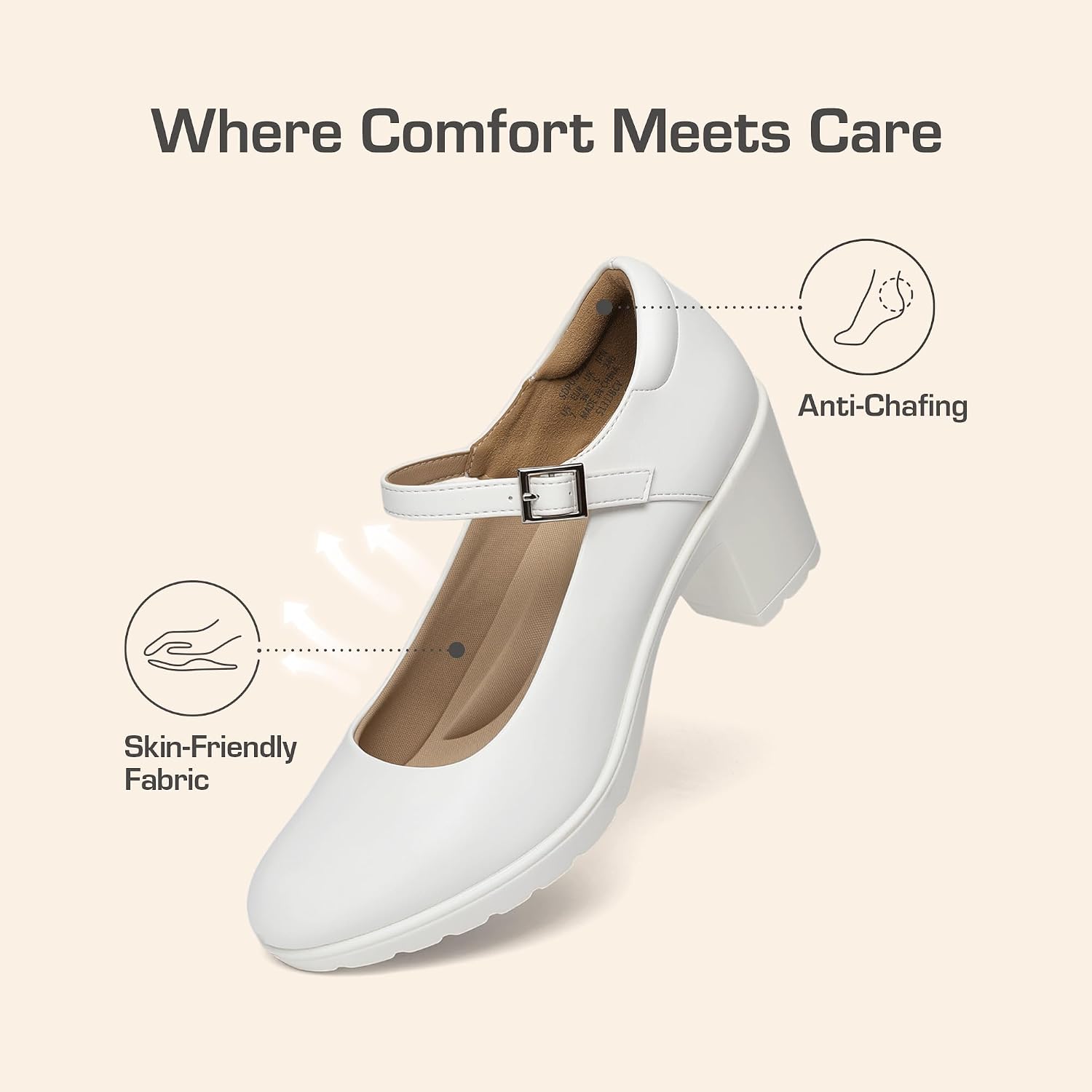 Thumbnail 5 de DREAM PAIRS EDENIA Women’s Mary Jane Chunky Low Block Heels with Adjustable Ankle Strap