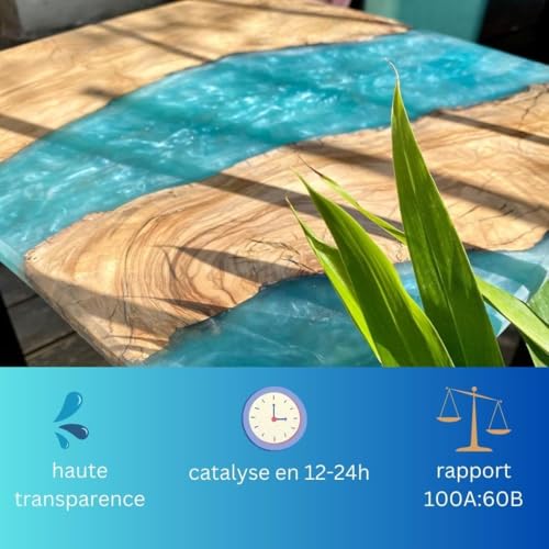 Detalle 2 de Resin Pro Icrystal Résine époxy transparente 3 kg — pour bijoux, tables River et créations artistiques