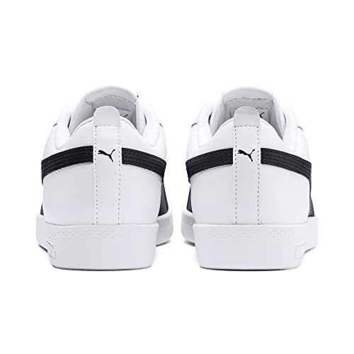 Detalle de PUMA Smash Wns V2 L para mujer: zapatillas casuales en blanco/negro, estilo urbano y cómodo ajuste