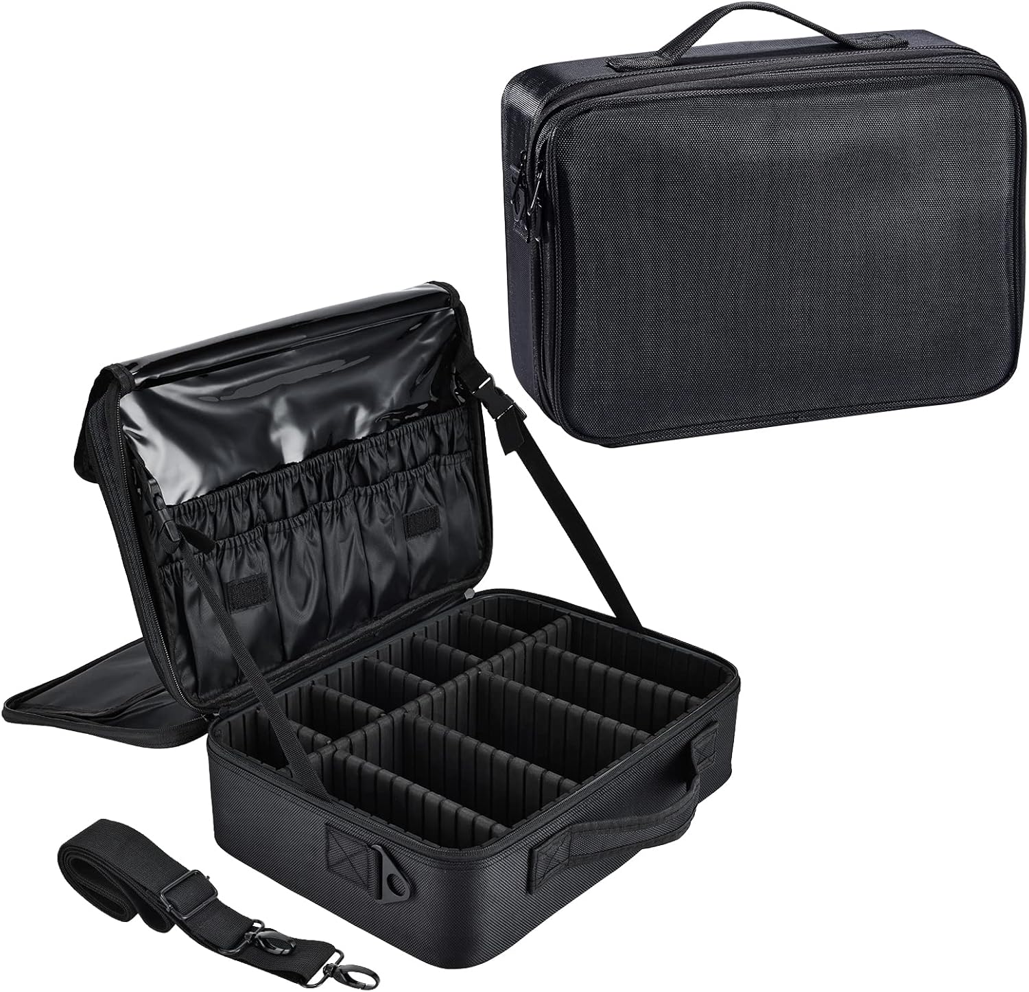 Thumbnail 6 de Joligrace Makeup Bag Cosmetic Case Vanity Train Case with Adjustable Compartments