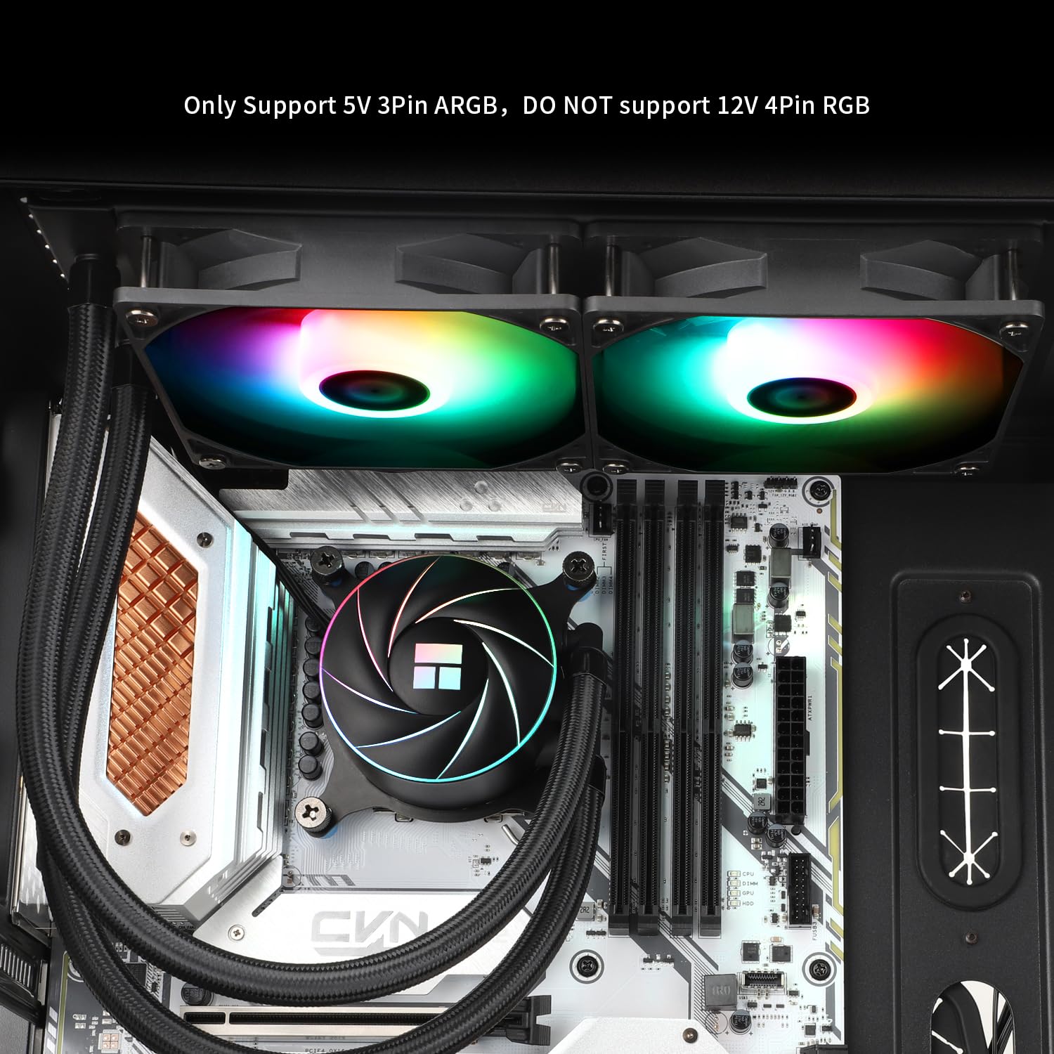 Detalle de Thermalright AQUA ELITE 240 ARGB Liquid CPU Cooler (240mm) with 2 x 120mm PWM Fans for AMD AM4/AM5 & Intel LGA