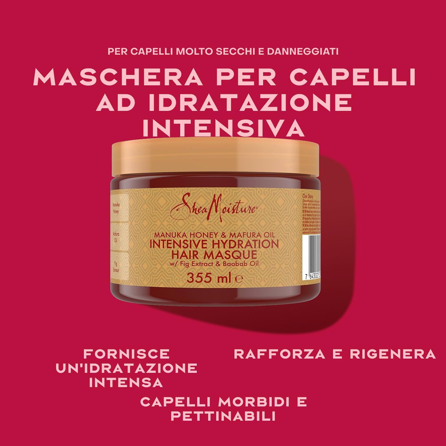 Detalle de SheaMoisture Maschera Intensive Hydration per Capelli Ricci, Crespi e Danneggiati (355ml)