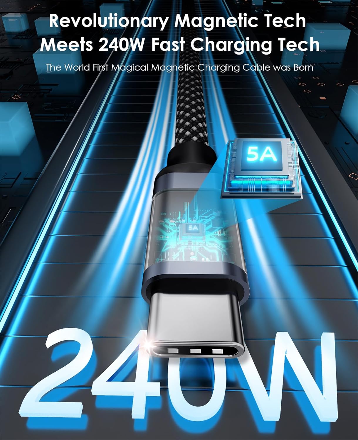 Thumbnail 1 de Magtame Cable USB C Magnético 240W 5 pies ⚡️